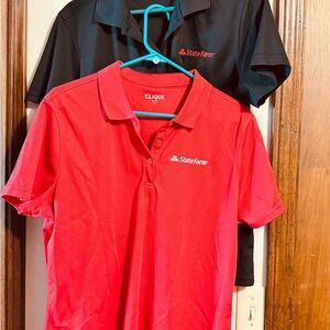 Women's Short Sleeve Polo - Red and Black